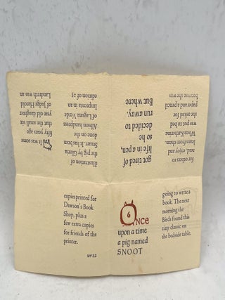[One sheet, folded to make eight pages from the following book:] Landredth, Katherine Griffith. The Pig: A Story.
