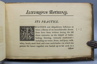 Luxurious Bathing: (Second Edition). A Sketch…Eight Etchings by Tristam Ellis.